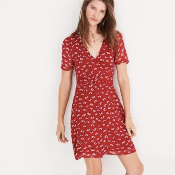 wrap front mini dress